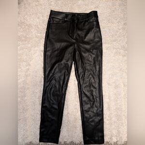 LOFT Black Faux Leather Trousers
